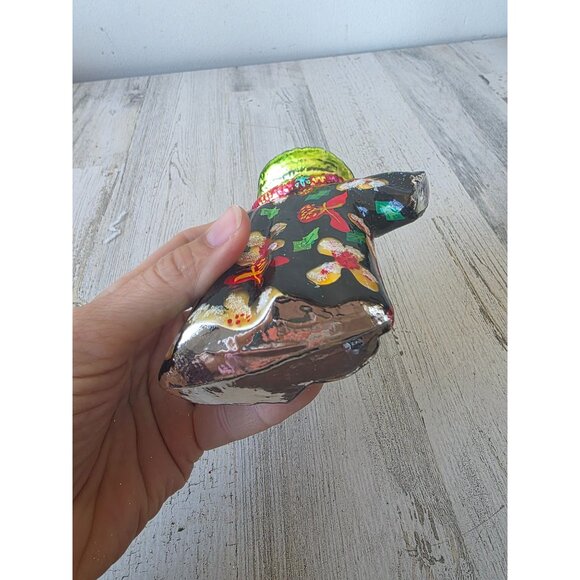 Vintage radko Tahitian tux lei Hawaiian shirt RARE flower ornament glass Xmas tr - Picture 8 of 10